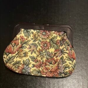 Vintage Floral Tapestry Tiny Clutch Bag